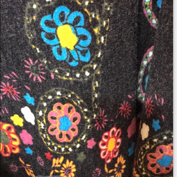 ICE SILK V-Neck Button Closure Floral Boho Sweater Dress.. Size:2XL - Picture 7 of 13